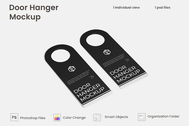 Mockup voor deurhanger premium psd