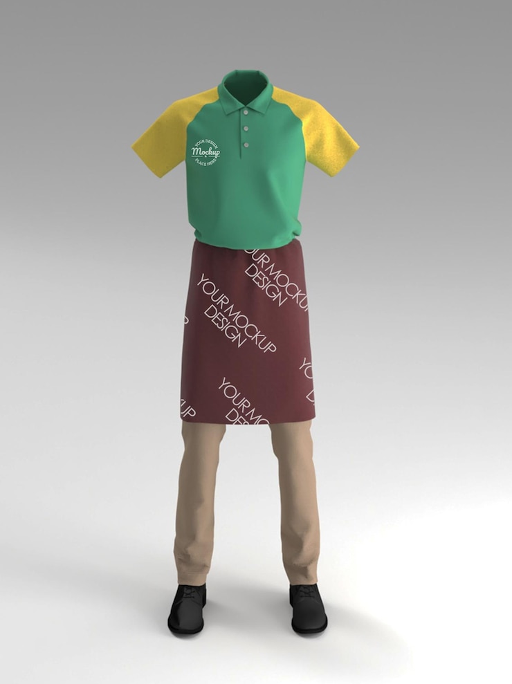 PSD mockup voor dienstkleding