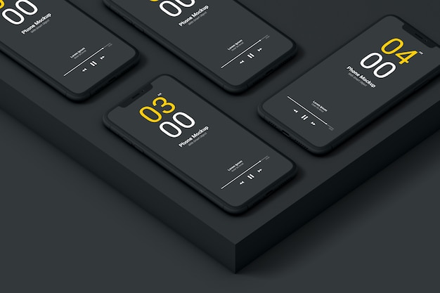 Mockup voor donkere telefoons