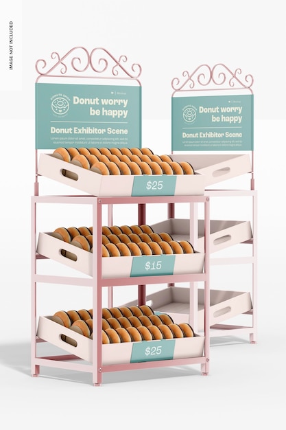 Mockup voor donut-exposanten