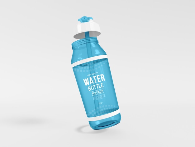 Mockup voor doorzichtige plastic waterfles Sipper