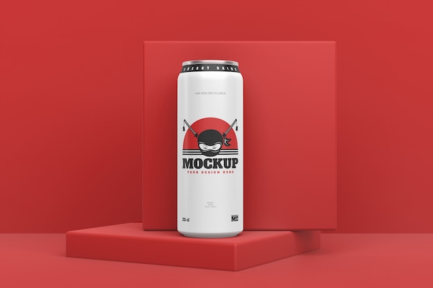 PSD mockup voor drankverpakking