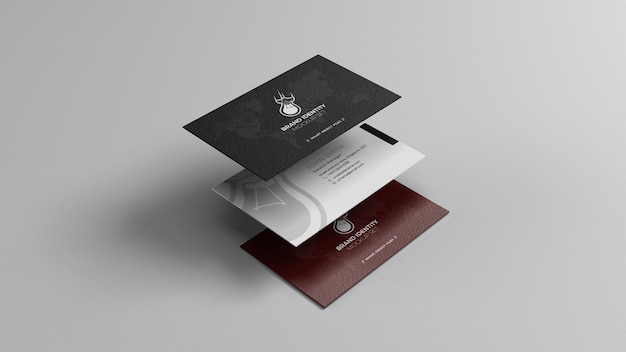 Mockup voor drie visitekaartjes