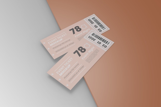 Mockup voor evenemententickets