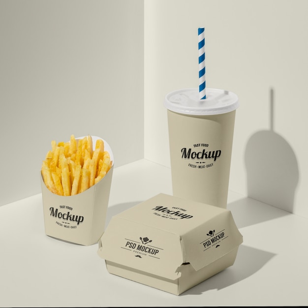 PSD mockup voor fastfood-branding