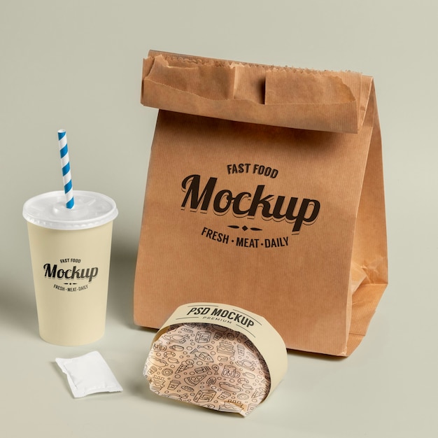 Mockup voor fastfood-branding