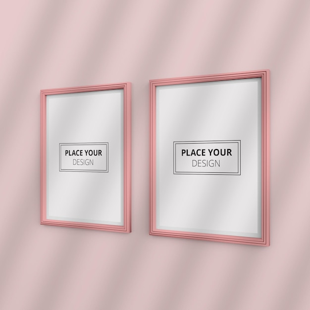 PSD mockup voor fotolijstjes voor aan de muur