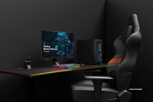 PSD mockup voor gamingmonitor