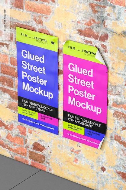 Mockup voor gelijmde straatposters