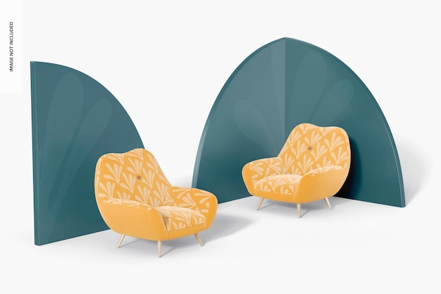 PSD mockup voor gemakkelijke stoelen, linker- en rechterweergave