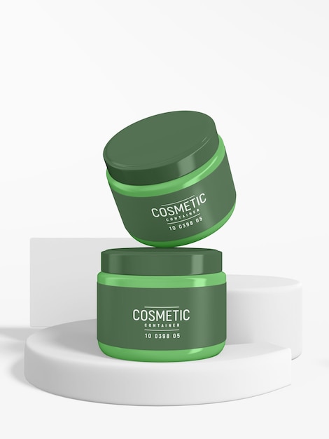 Mockup voor glazen cosmetische containerverpakking