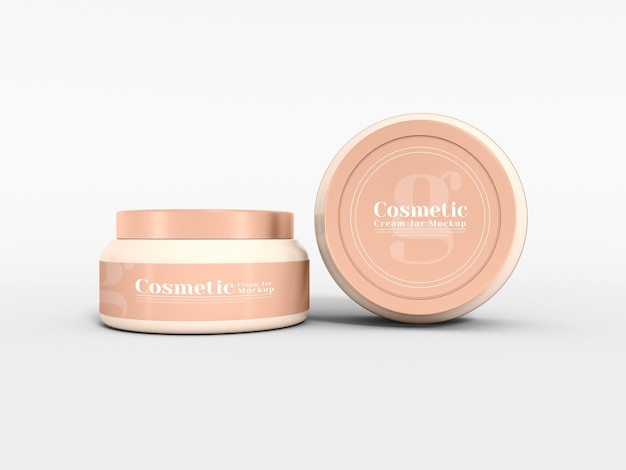PSD mockup voor glazen cosmetische crèmecontainer