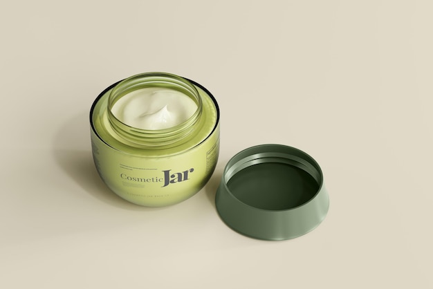 Mockup voor glazen cosmetische pot