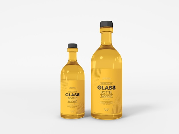 Mockup voor glazen flessen