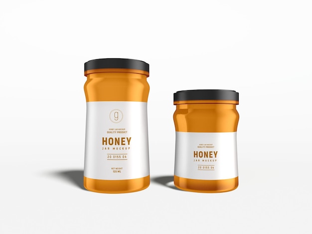 Mockup voor glazen honingpotverpakking