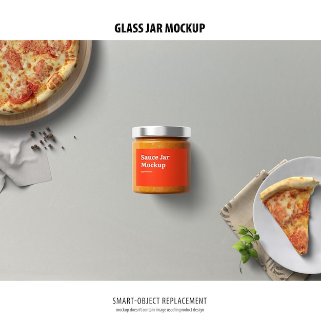 Mockup voor glazen pot