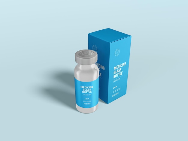 Mockup voor glazen vaccinflaconverpakking