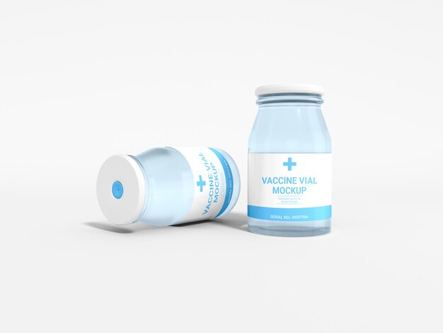 Mockup voor glazen vaccinflaconverpakking