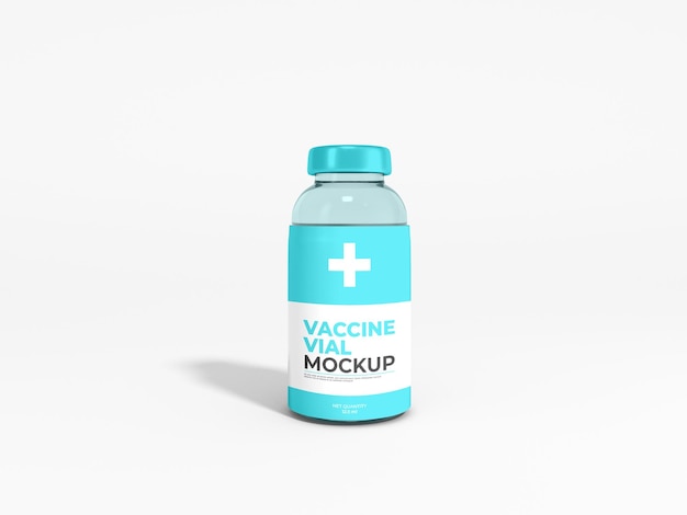 Mockup voor glazen vaccinflaconverpakking