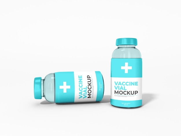 Mockup voor glazen vaccinflaconverpakking