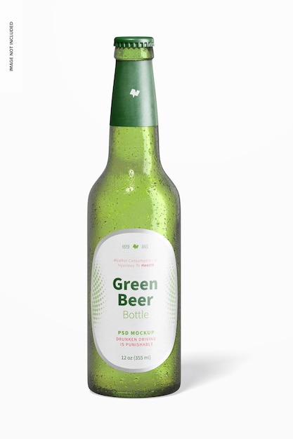 Mockup voor groene bierfles