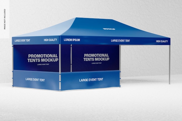 Mockup voor grote evenemententent, zijaanzicht