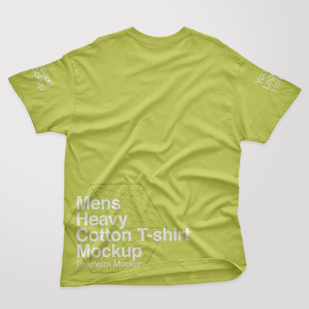 Mockup voor heren met zwaar katoenen rug T-shirt