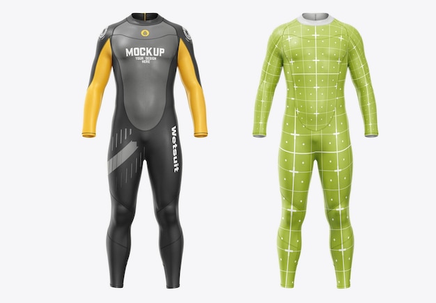 PSD mockup voor heren volledig wetsuit