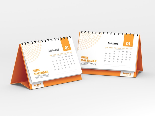 Mockup voor horizontale bureaukalender