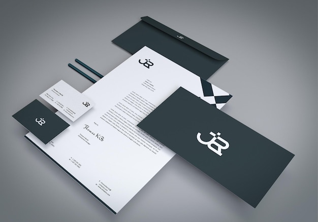 Mockup voor identiteitsbranding voor briefpapier