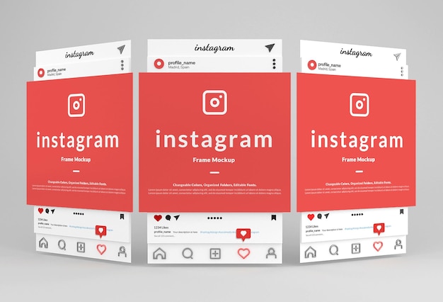 Mockup voor instagram-postframe-interface