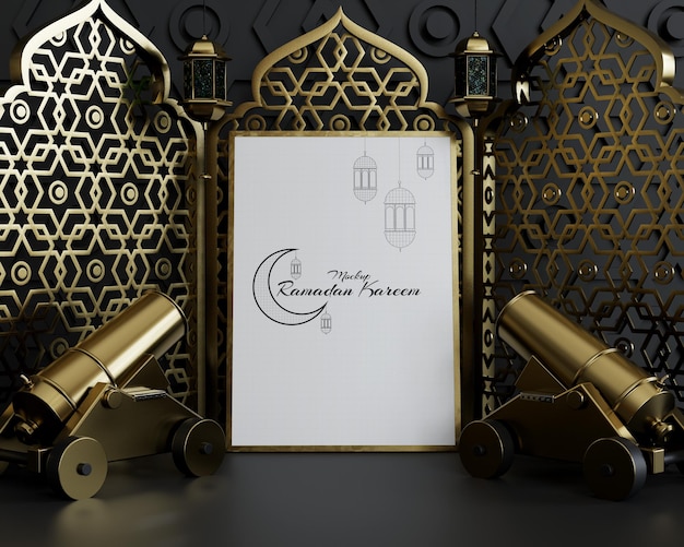 Mockup voor islamitische ramadan-frameconfiguratie