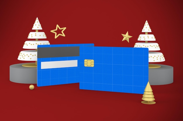 PSD mockup voor kerstcreditcard