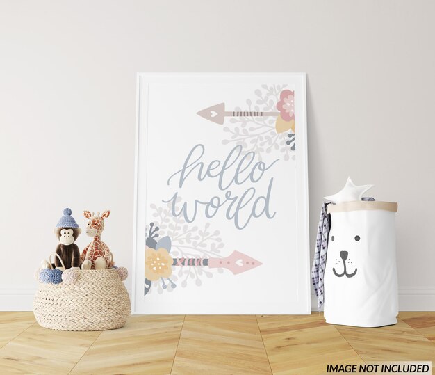 Mockup voor kinderkamer en muur