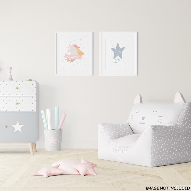 Mockup voor kinderkamer