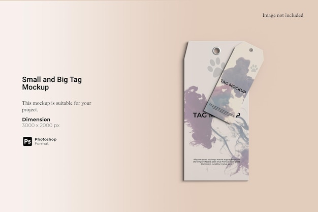 Mockup voor kleine en grote tags