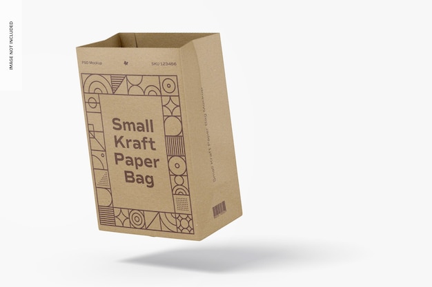 Mockup voor kleine kraftpapierzakken