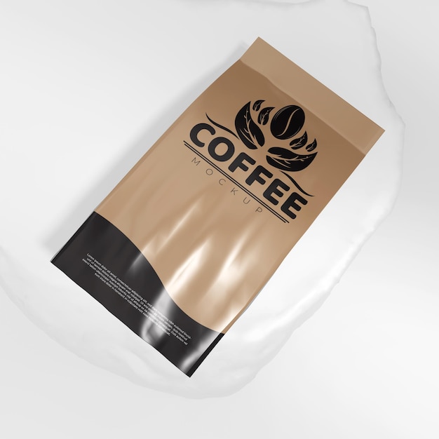 Mockup voor koffie met papieren zak