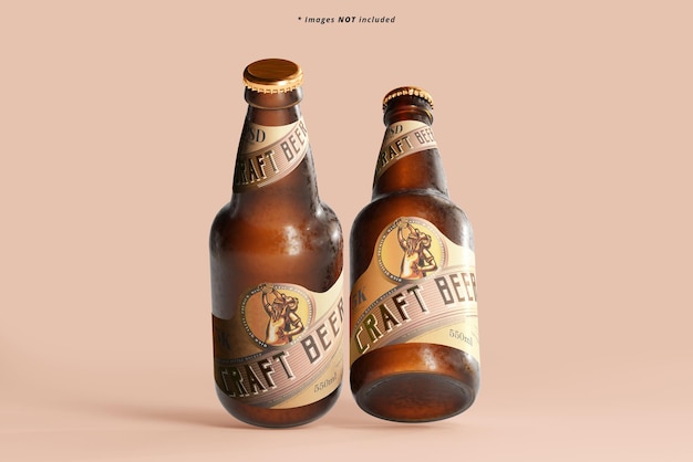 Mockup voor koud bierflesjes