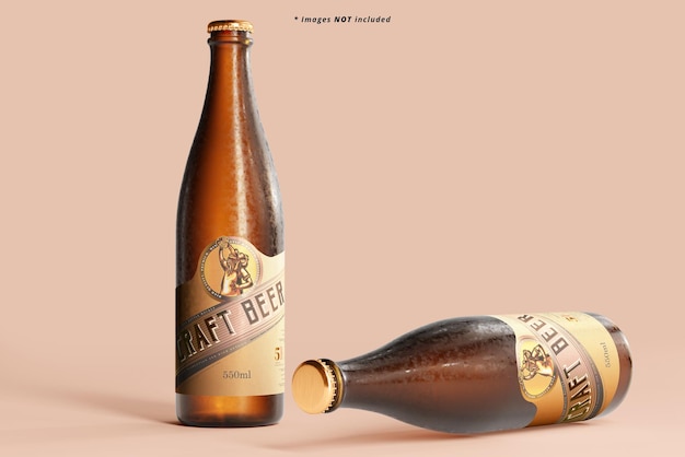 Mockup voor koud bierflesjes