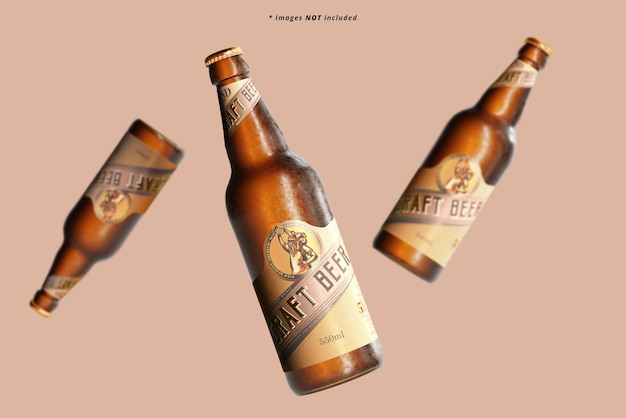 Mockup voor koud bierflesjes