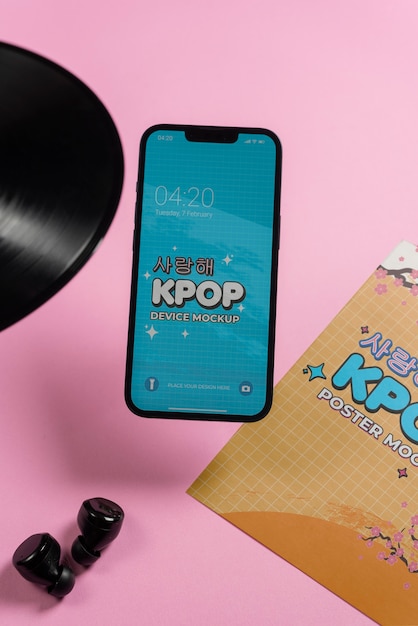 PSD mockup voor kpop-muziekapparaat