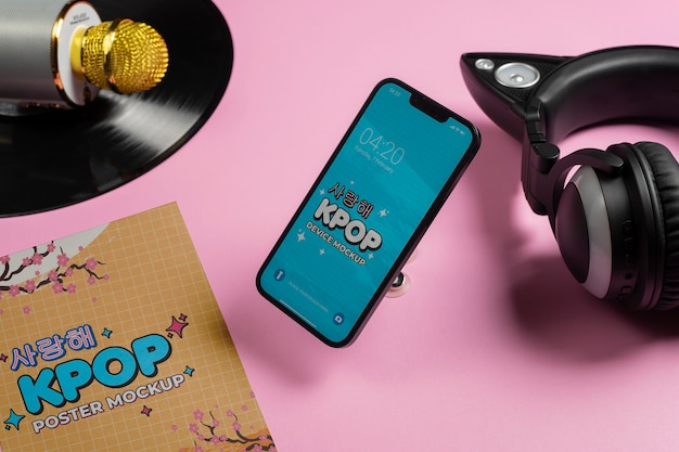 PSD mockup voor kpop-muziekapparaat