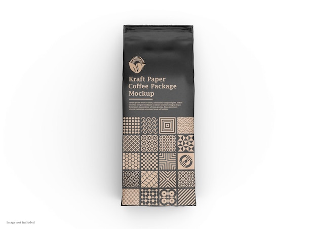Mockup voor kraftpapier-koffiezakverpakking