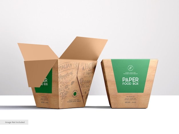 Mockup voor kraftpapier-voedseldoos