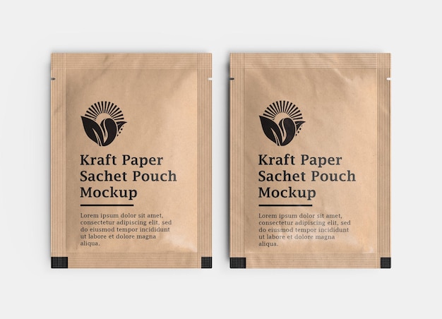 Mockup voor kraftpapier-zakjespakket