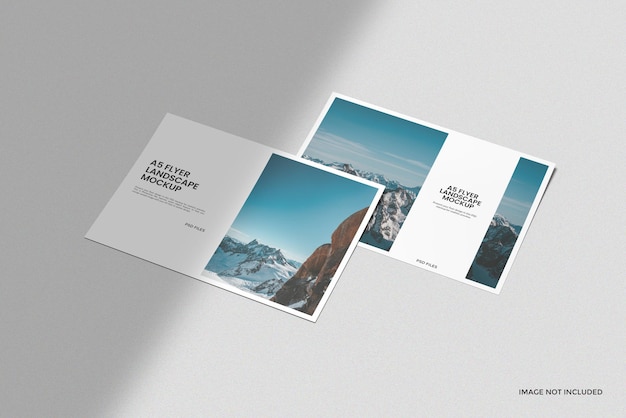 Mockup voor liggende a5-flyer