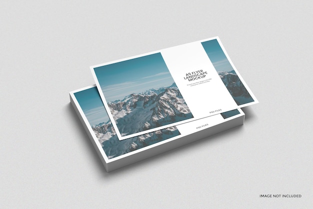 Mockup voor liggende a5-flyer