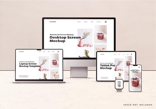 PSD mockup voor meerdere apparaten