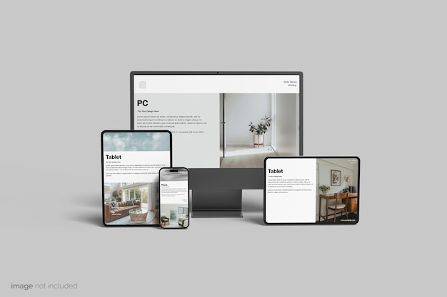 PSD mockup voor meerdere apparaten